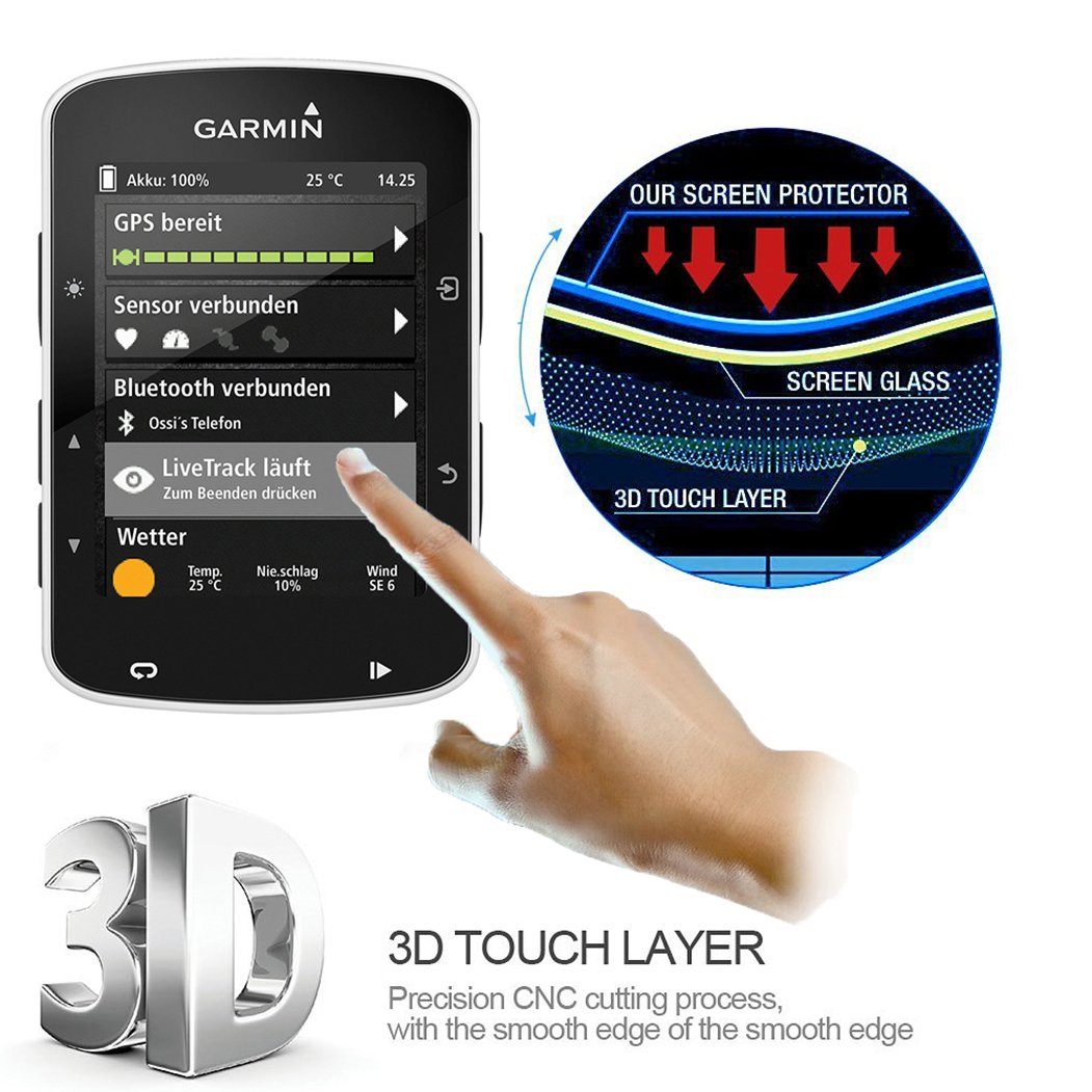 Youniker 2 Pellicole In Vetro Temperato Per Garmin Edge 820 | Proteggi Schermo 9H Anti-Graffio E Anti-Impronta | Facile Installazione - 4
