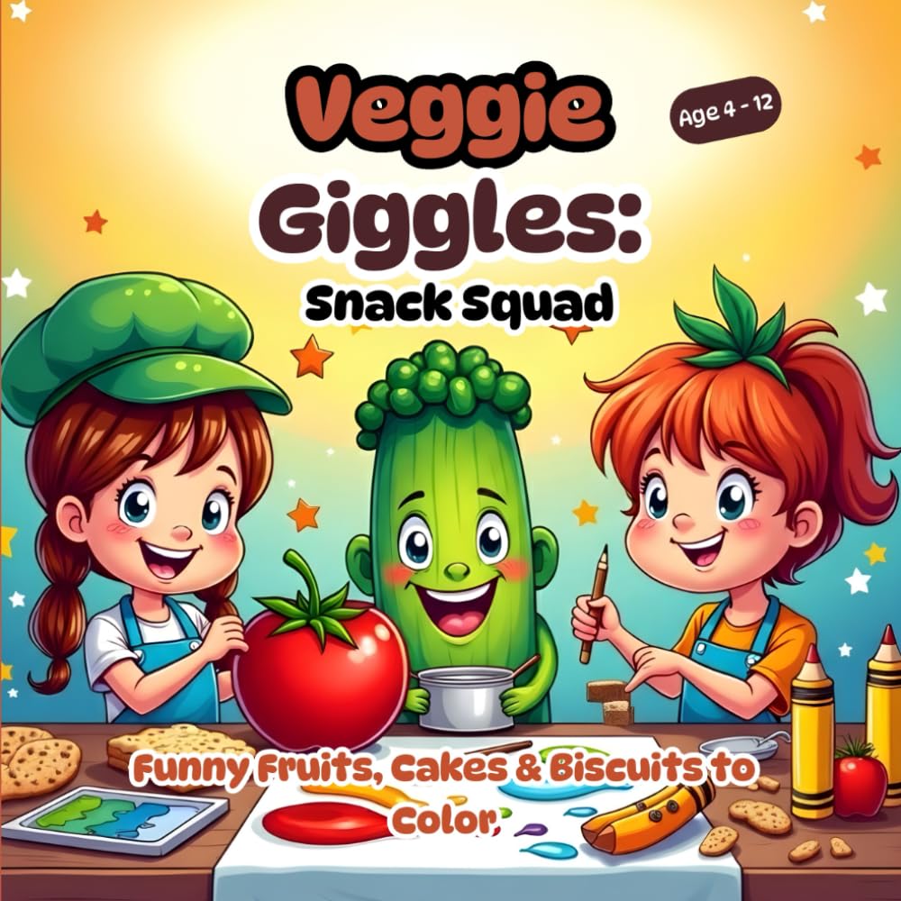 Veggie Giggles: Snack Squad: Funny Fruits, Cakes & Biscuits to Color
