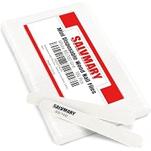 SALVMARY Professional Disposable Small White Nail Files 80/100 Grit, 100Pcs