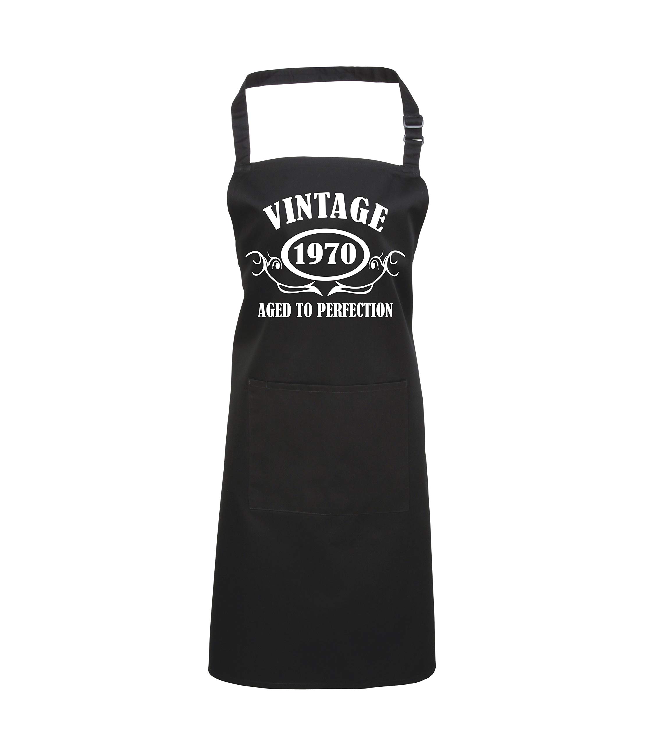 Edward Sinclair Black Apron 'Vintage 1970' With White Print