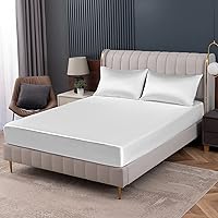 Vista 34 de Homiest Sábanas Bajeras de Satén Negro Tamaño Full con Bolsillo Profundo, Lujo y Ultra Suave, Ropa de Cama Individual, Vendidas por Separado