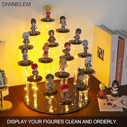 Miniatura 6 de DIWNELEM Soporte de acrílico para cupcakes de 16 niveles para cupcakes, coleccionables, figuras, comestics, perfumes, joyas, soporte organizador de