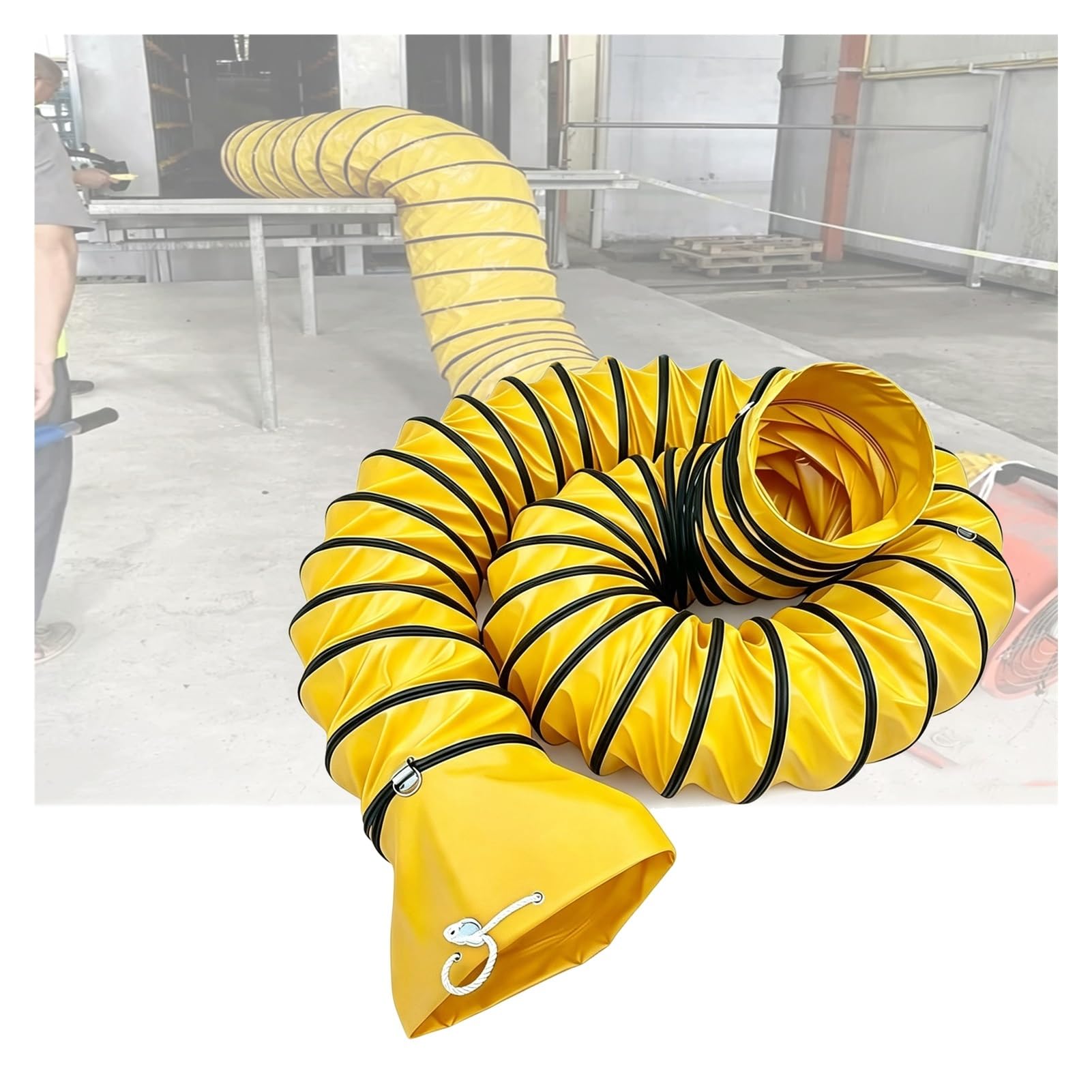 Tubo di Ventilazione Ignifugo, Tubo Soffiatore Telescopico | Resiste fino a 120°C | Piegatura 360° | Anelli a D per facile sospensione senza perdite(L8m/26.2FT,Id(A)950mm/37.4in)