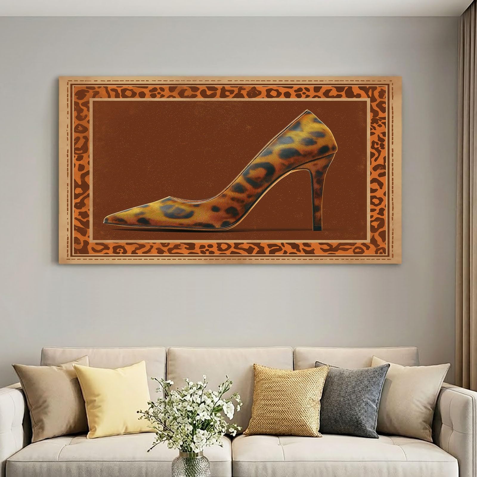 Lienzo decorativo para pared de 160 x 80 cm, color marrón