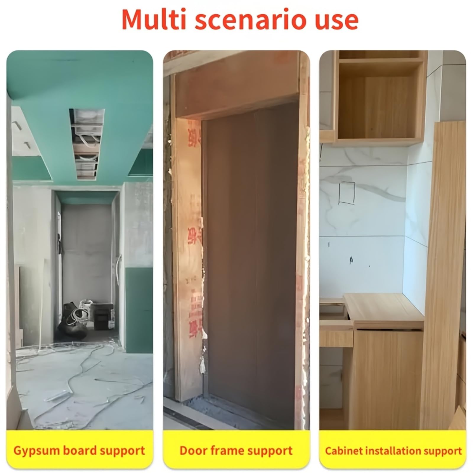 2 Stück Teleskopstütze Zargenspanner, 50-115cm verstellbar, 30kg Tragkraft, Einhandstütze Türspanner, Montagestütze für Schränke, Obermöbel, DIY Heimwerker