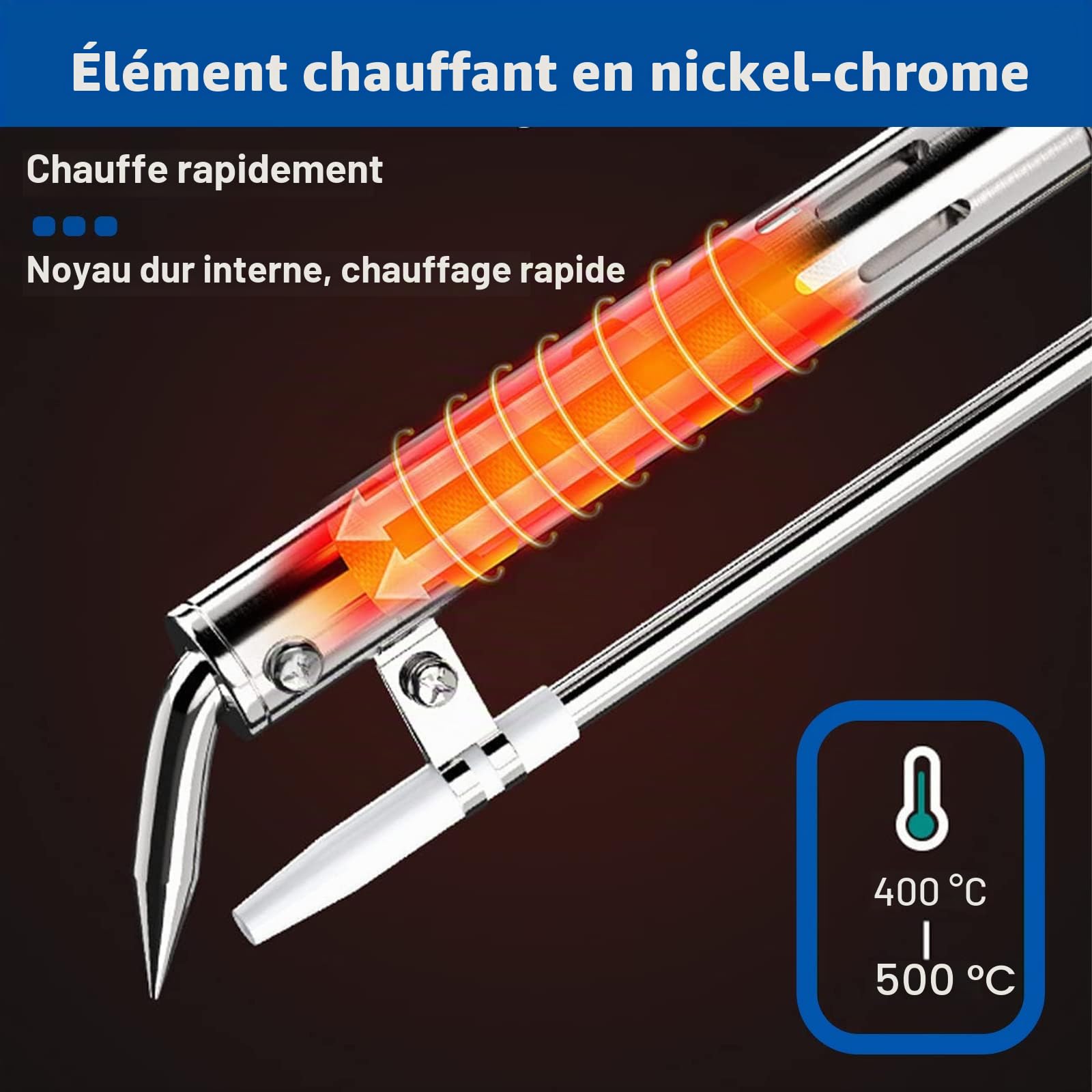 Kit pistolet à souder électronique 60 W avec 5 pannes à souder, pompe à dessouder, pince à épiler, fils de soudure, support et tournevis cruciforme pour réparation automobile, bricolage (Vert)