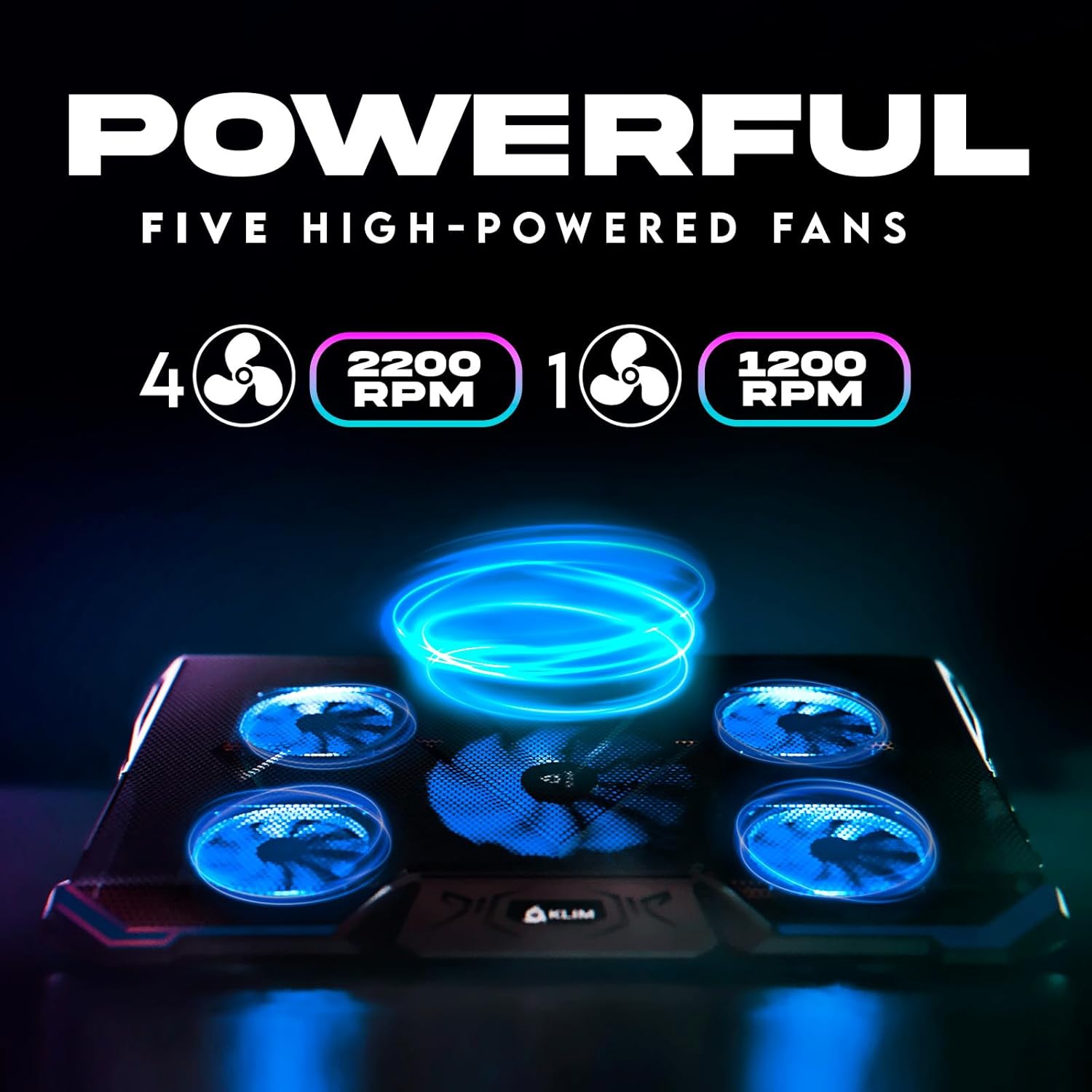 Diagram showing fan speeds of KLIM Cyclone cooling pad