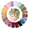 doboi 20PCS Baby Bows Baby Girl Headbands Nylon Hairbands with Ribbon Bow Handmade Elastic Baby Hair Bows Headbands for Baby Girls Newborns Infants Toddlers and Kids