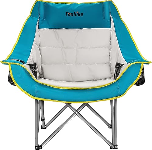 Miniatura 1 de Silla de campamento de gran tamaño para adultos  Silla plegable resistente con portavasos, bolsillo de almacenamiento y bolsa de transporte  Silla
