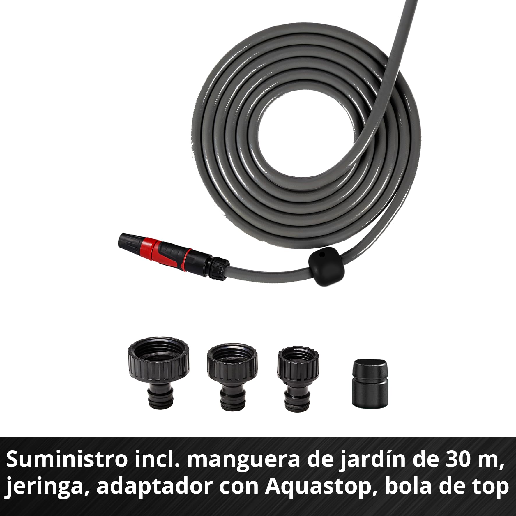Einhell Tambor de manguera con batería GE-HR 18/30-1 Li-Solo Power X-Change (18 V, enrollado automático de manguera, pivotable hasta 180°, manguera y rociador de jardín de 30 m, sin batería)