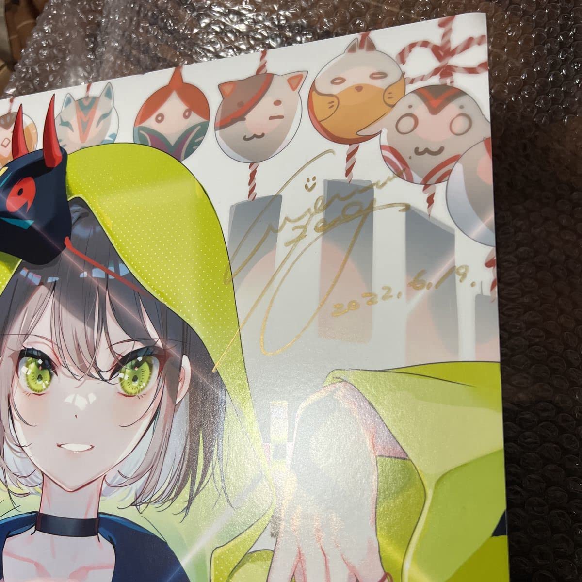 C103 三食納豆飯 美和野らぐ 直筆サイン入り色紙 天音かなた C103 三食