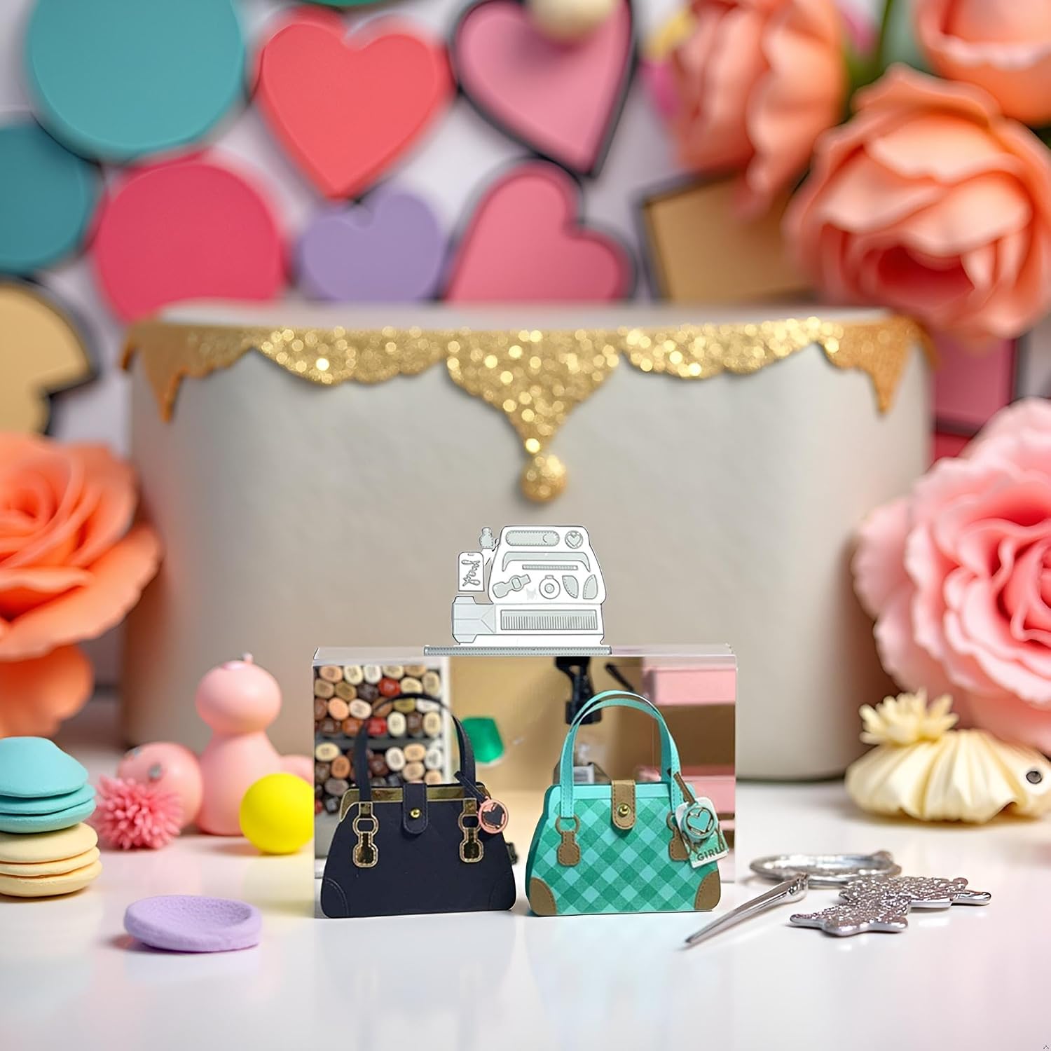 Handbag Metal Cutting Dies, Women's Bag Embossing Stencil Mould Template for DIY Scrapbook Album Paper Cards Making Art Die-Cutting and Embossing Scrapbooking Die-Cuts Card Making Accessories
