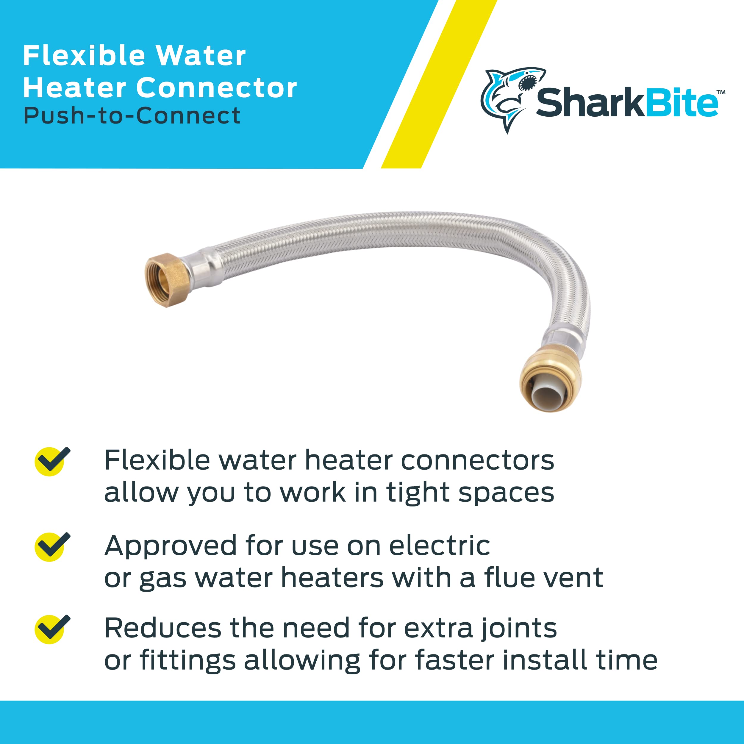 SharkBite U3088FLEX18LF Flexible Water Heater Connectors, 3/4-Inch by 3/4-Inch  by 18-Inch Length : Amazon.co.uk: DIY u0026 Tools