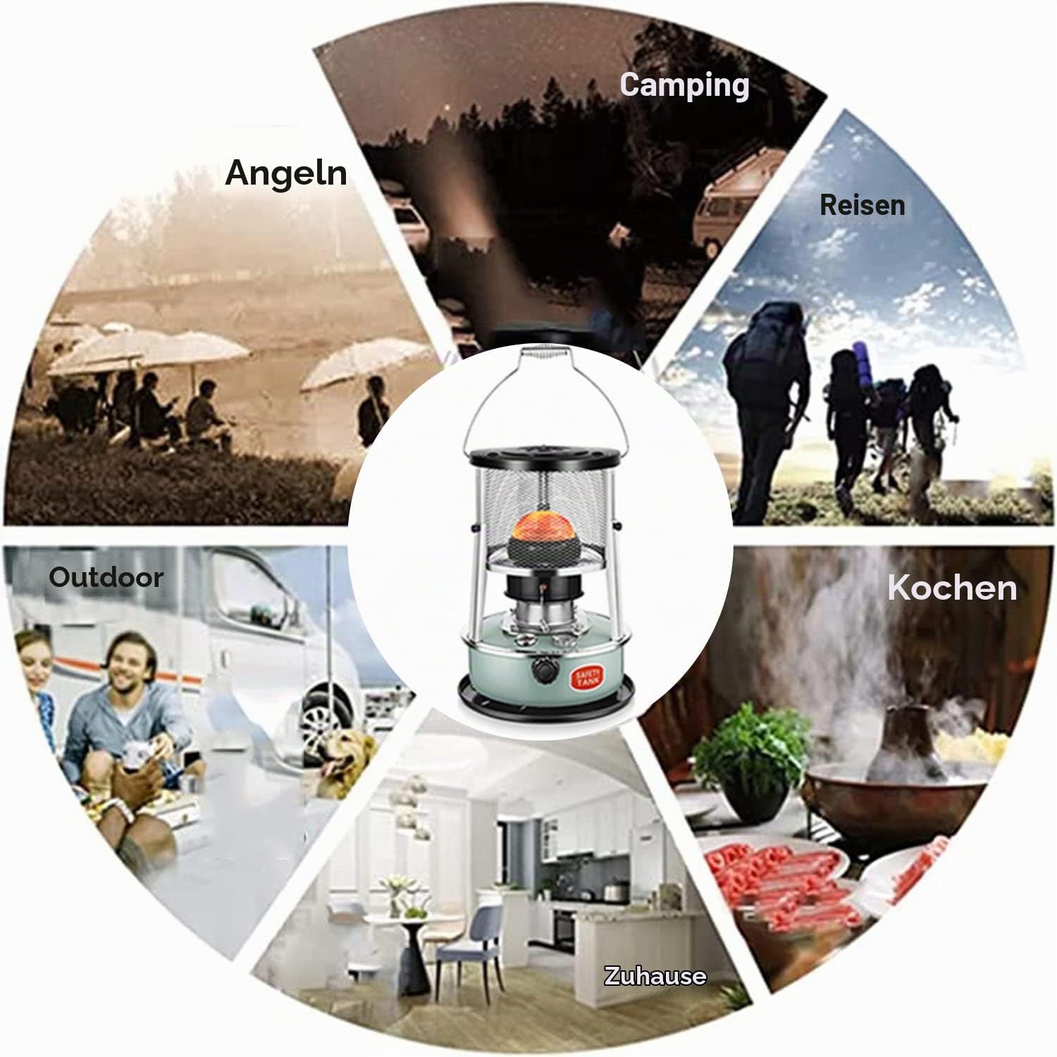 Großes Petroleumofen Für Innenräume, Mobile Heizung Ohne Strom, Tragbarer Ofen, 360° Surround-Heizung, Heizer Für Camping