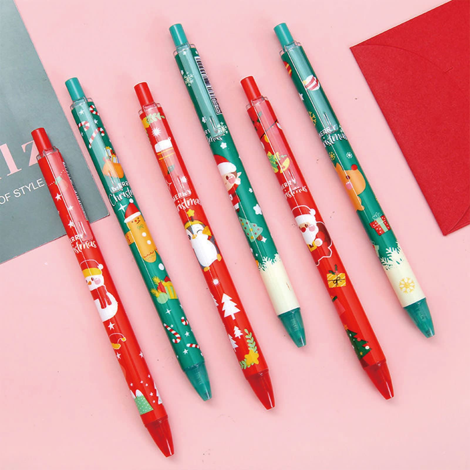 6 Pcs Gel Ink Pens Cartoon Retractable Pens Cute Animal Pen 0 5mm Ballpoint Pen Office School Supplies — view 3