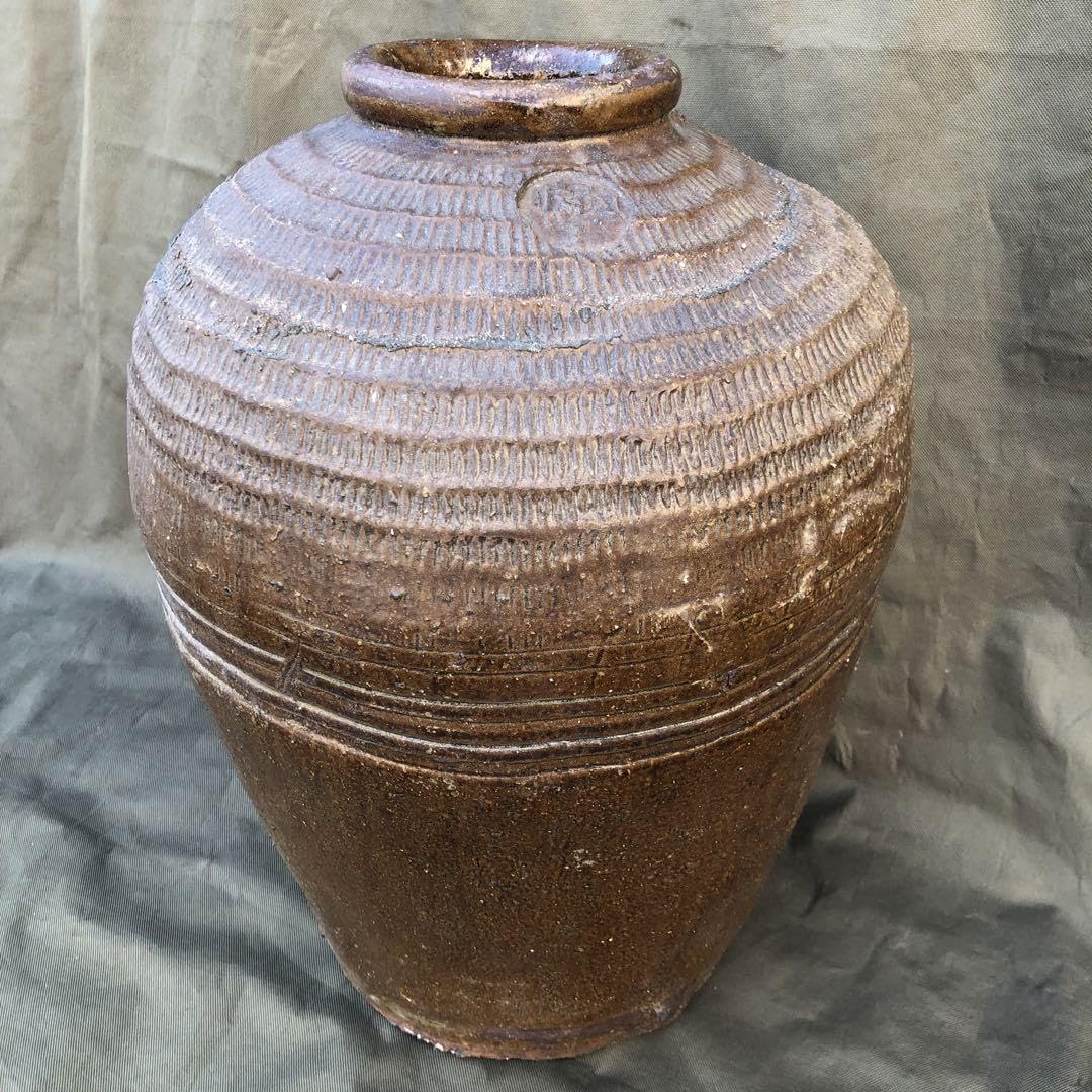 Amazon.co.jp: 古美術蔵の入口付近にあった特大50cmサイズの壺壷花瓶甕