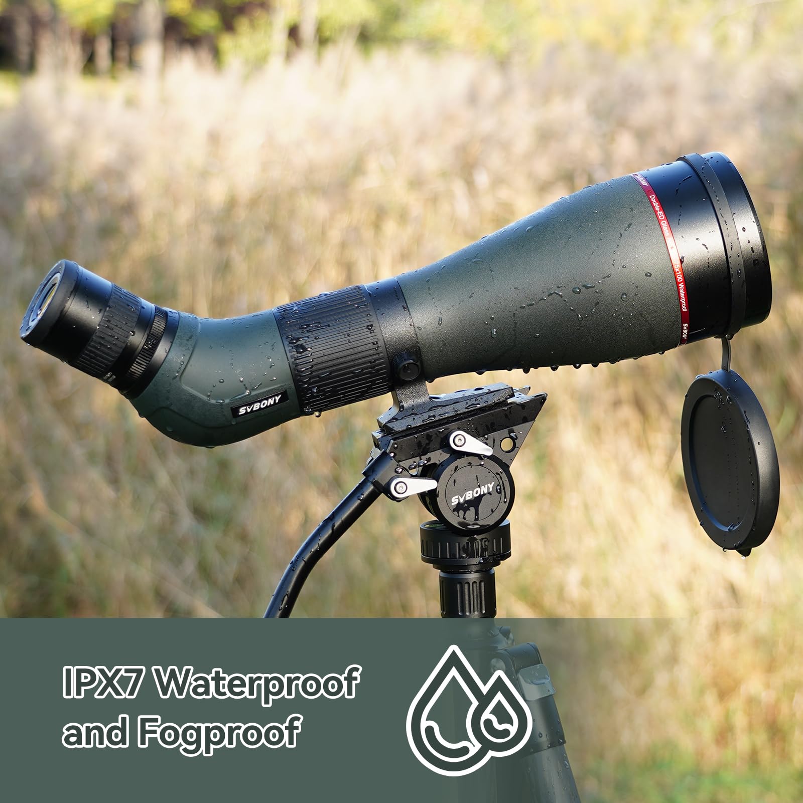 Svbony SA401 APO Telescopio Terrestre, 25-75x100 Lente de Objetivo ED Dual Apocromático FMC, IPX7 Ocular Desmontable Resistente al Agua, con Cámara WiFi SC001 Ideal para Observas Aves, Naturaleza