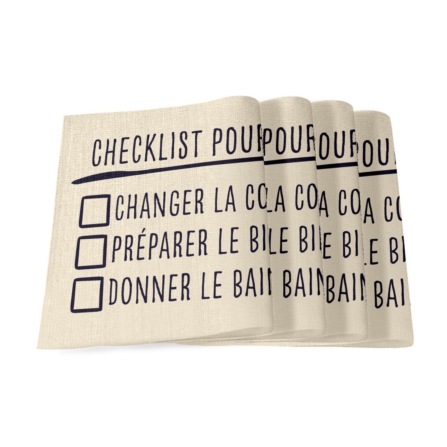 Sets de table lin humour papa pour animer les repas de bébé