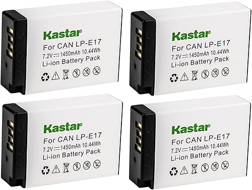 Miniatura 7 de Kastar Paquete de 1 batería LP-E17 de 7.2 V 1450 mAh de repuesto para Canon LP-E17 LP-E17H, batería 9967B02, Canon BG-E18, agarre de batería IR