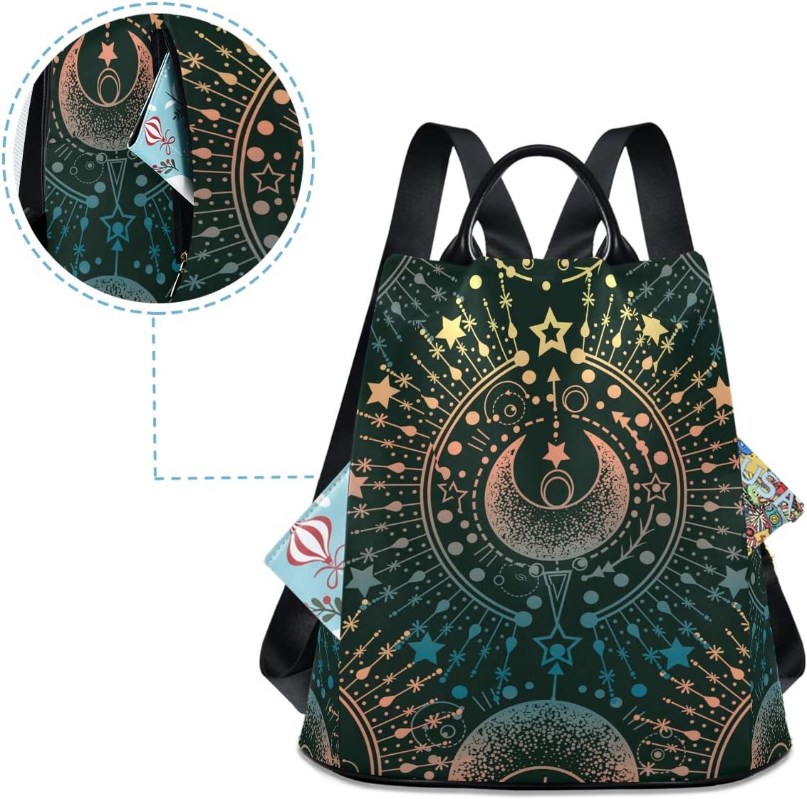 ALAZA Moon & Star Alchemy Magical Backpack Purse for Women Anti Theft Fashion Back Pack Shoulder Bag - Image 4