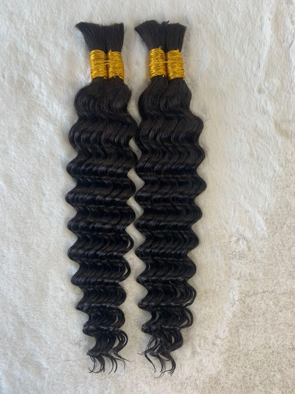 Luxurious Deep Wave Human Hair for Boho Braids - 100% Natural, Thick, Curly Braiding Hair, 2-Pack