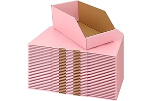 Pink Cardboard Storage Bins for Shelves
