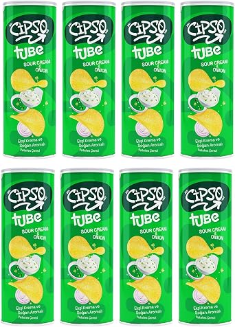Cipso Tube Ek i Krema ve So an Aromal  Patates Cipsi, 160 gr, 8 Adet