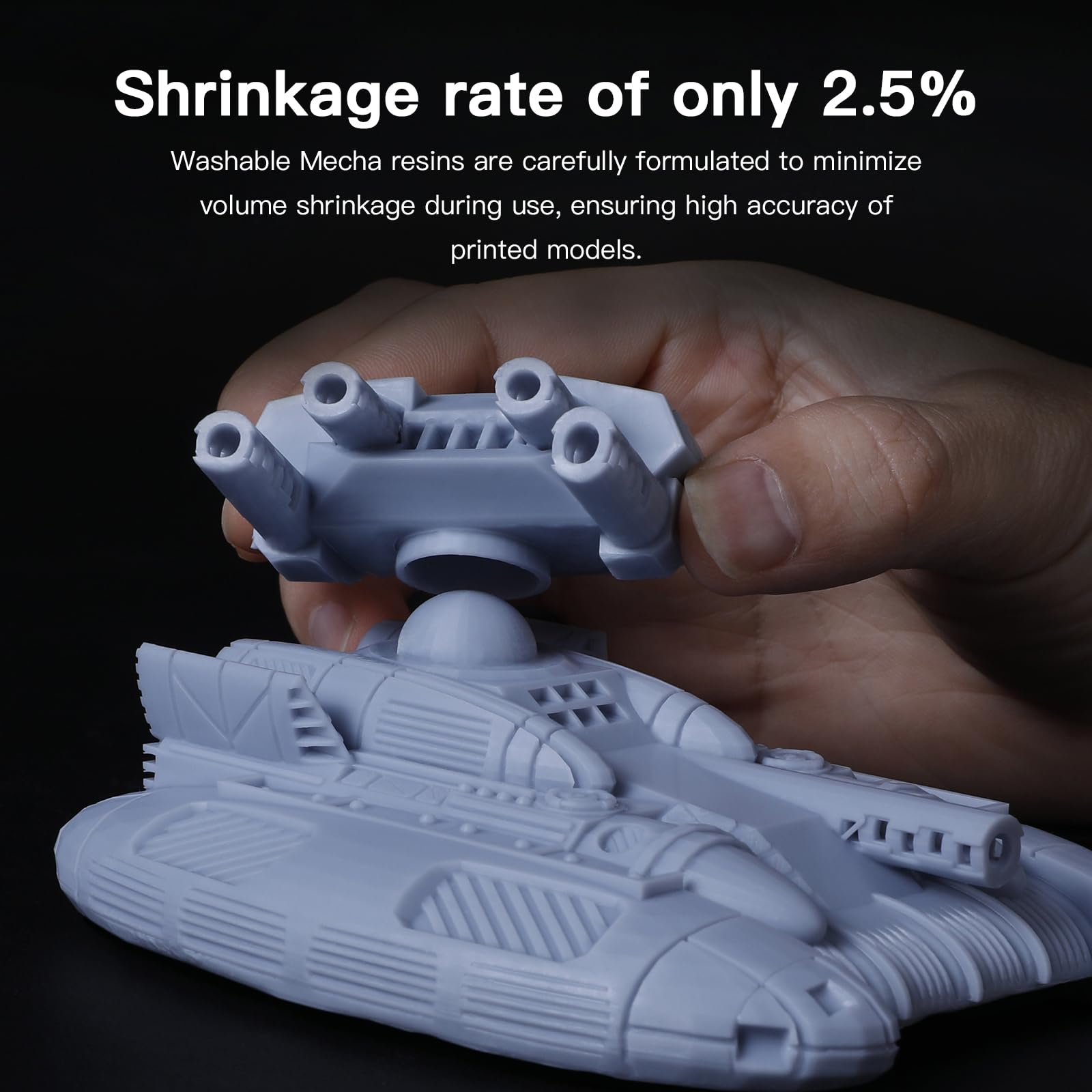 NOVA3D [Mecha Resin - Gray], resina liquida per stampante 3D con polimerizzazione UV LCD a 405 nm, bassa fragilità, resina fotopolimerica, colore grigio, 1000 ml