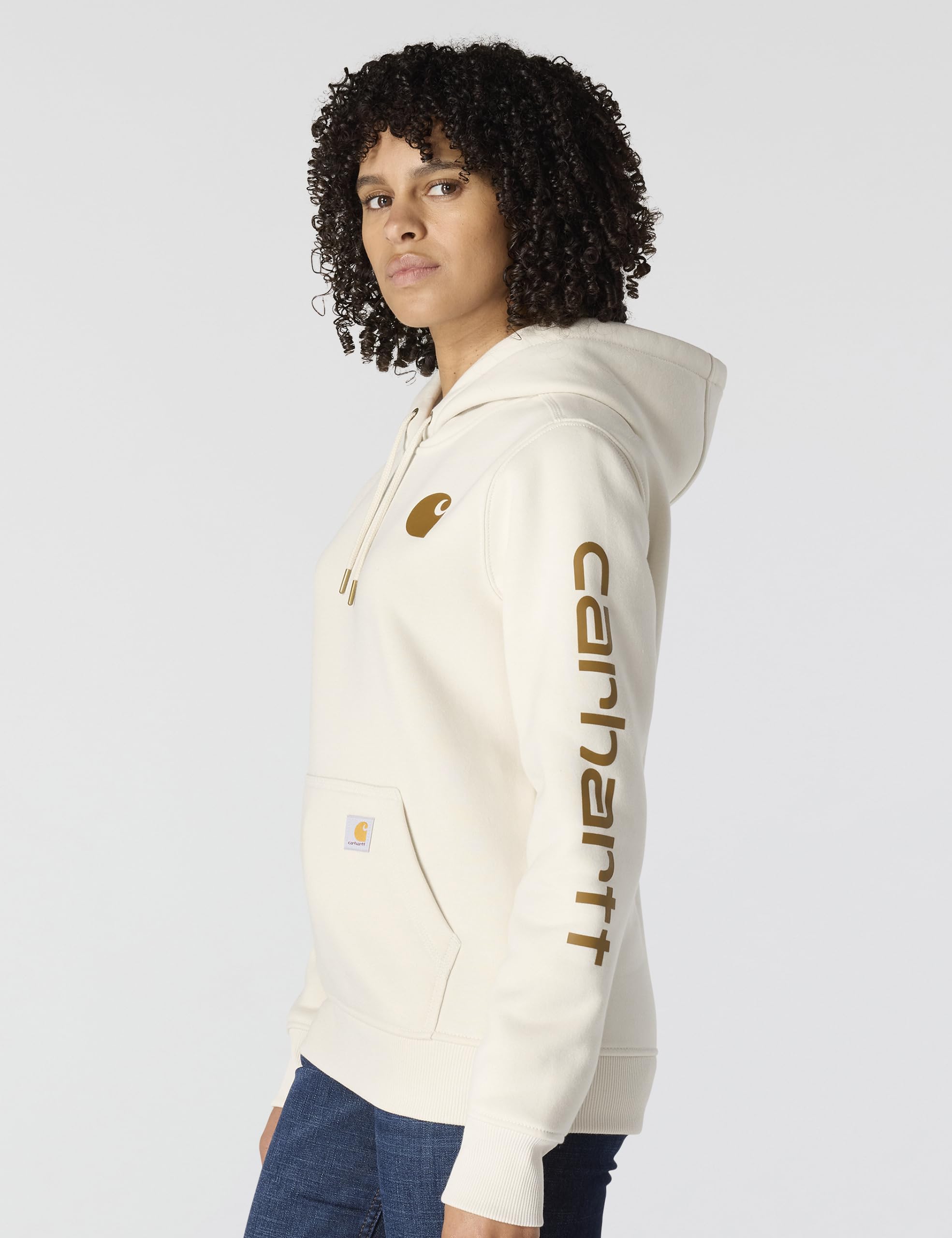 Carhartt Womens Relaxed Fit Midweight Logo Sleeve Graphic Sweatshirt - 3