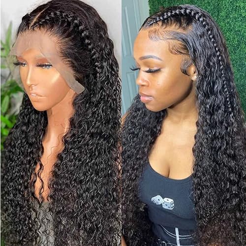 CHEETAHBEAUTY Pelucas de cabello humano brasileño rizado profundo de grado 10A de 13 x 6 pulgadas, color marrón chocolate #4, con ondas profundas,