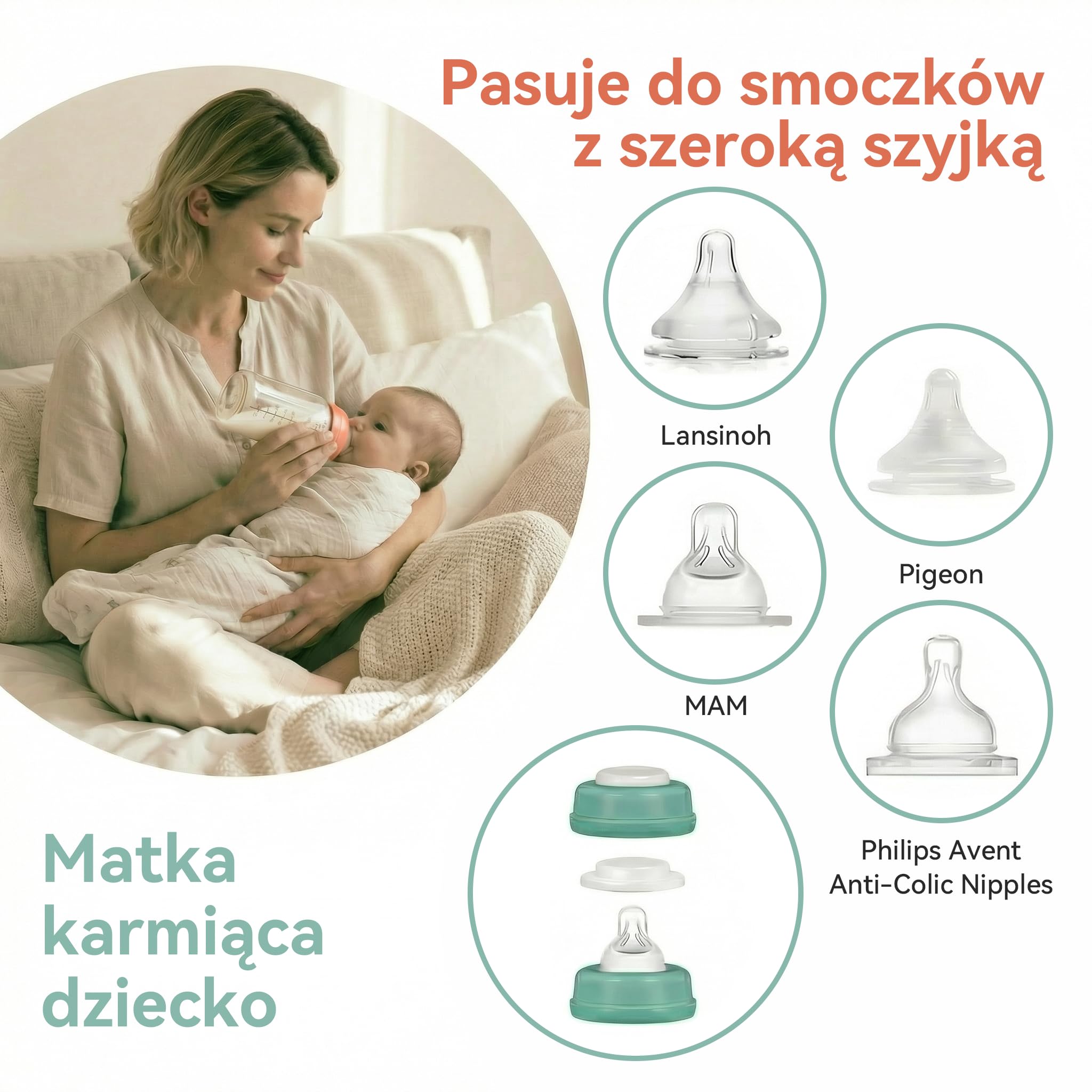 4 opakowania 300 ml butelka do przechowywania mleka matki do przenośnej chłodnicy Momcozy, 650 ml - szczelna szeroka szyjka kompatybilna z Spectra S1 S2 9 Plus SG Motif Luna (zielona)