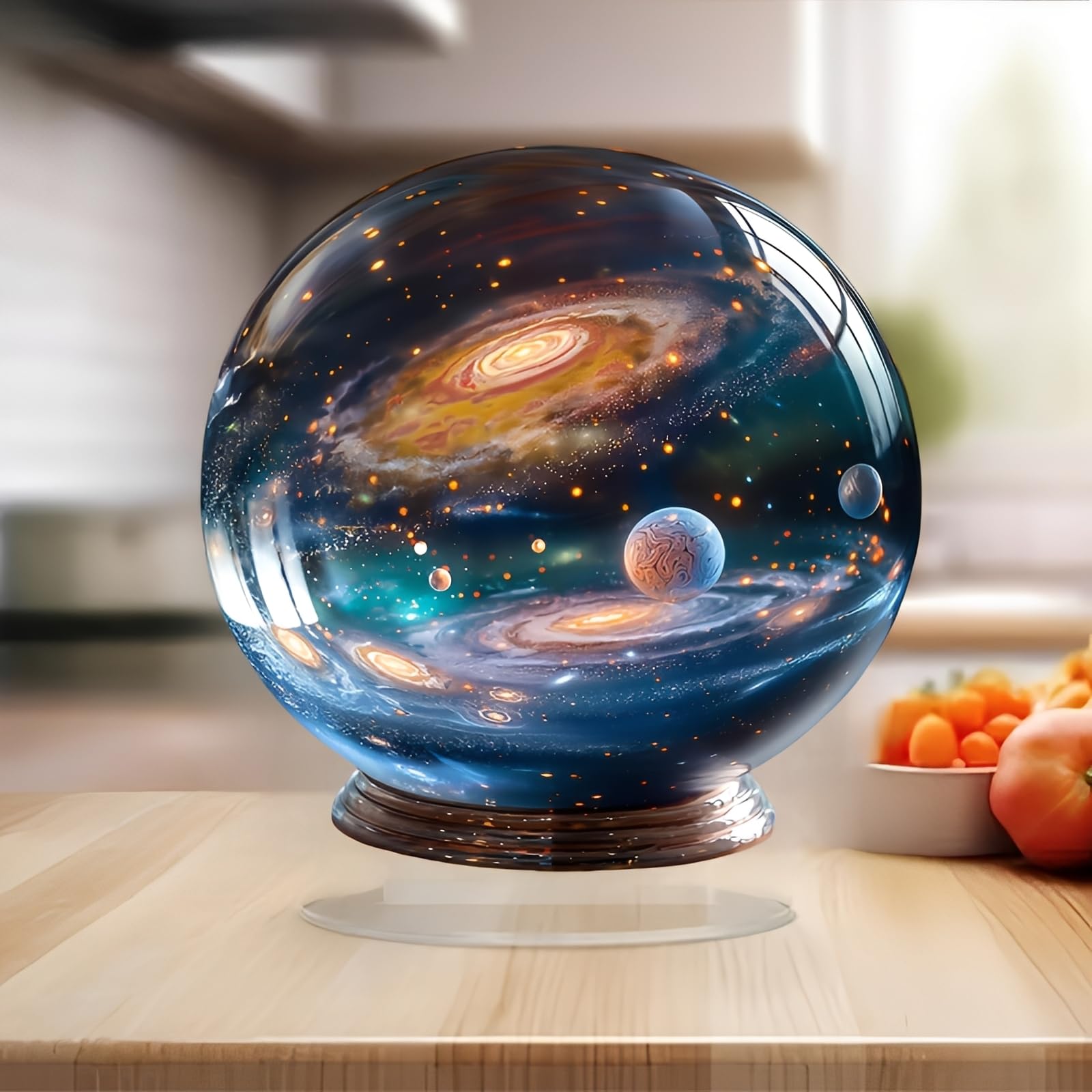 boule à neige galaxie planètes acrylique