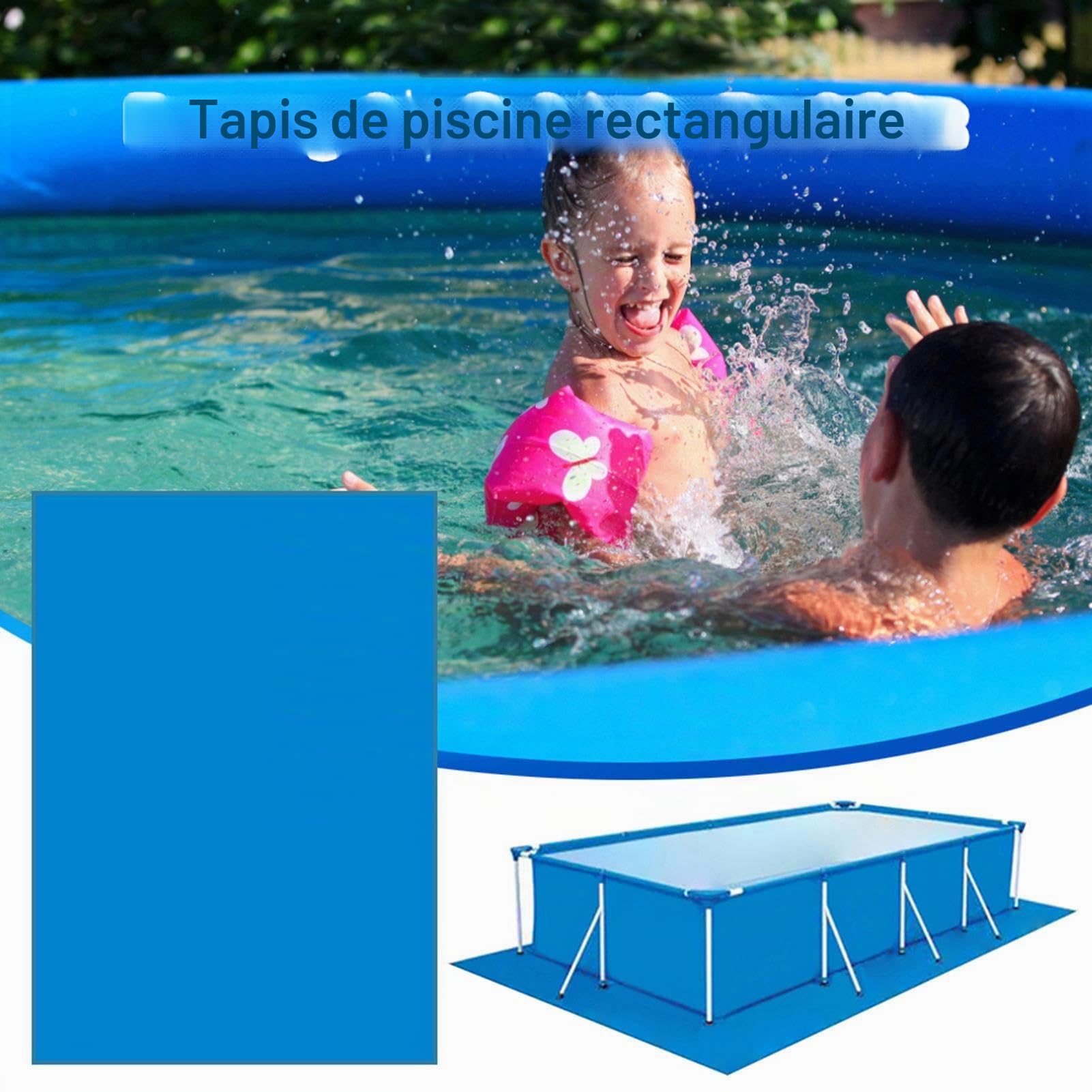 Tapis de Sol pour Piscine pour Piscine | Hors Terre Tapis | Rectangulaire 3 x 5 m | Protecteur De Sol Piscine