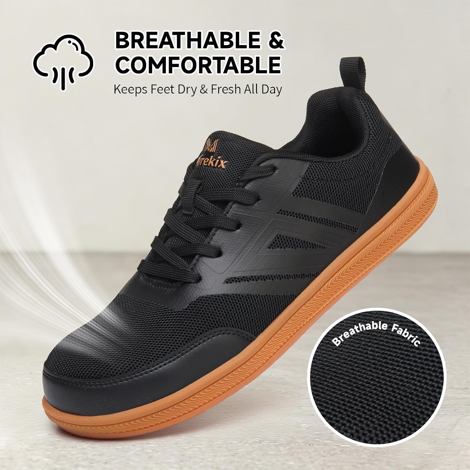 Men's Steel Toe Shoes Wide Toe Box Barefoot Style Non Slip Puncture Proof Safety Footwear for Warehouse Construction Industrial Work Lightweight Breathable Comfortable
