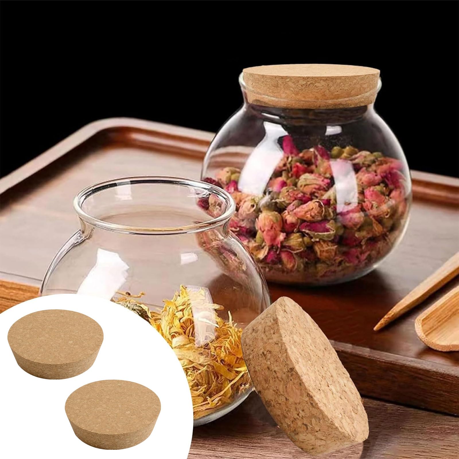 INCREWAY 2PCS Tapered Cork Stoppers Cork Plugs Replacement Corks for Wine Bottle Glass Bottle Jars 120 * 105 * 30mm - Image 4