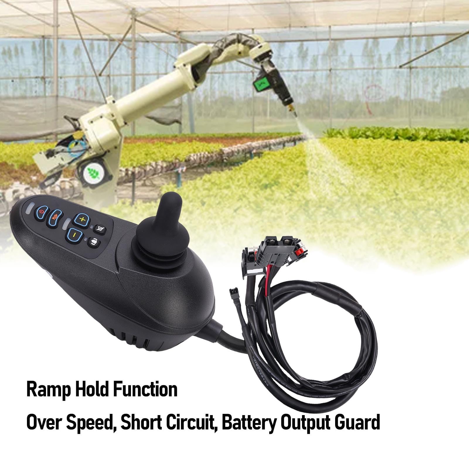 Controlador de Palanca de Mando para Silla de Ruedas Eléctrica, Palanca de Mando Hall 50A con Retención de Rampa EABS y Control de Velocidad Flexible, para Dispositivo de