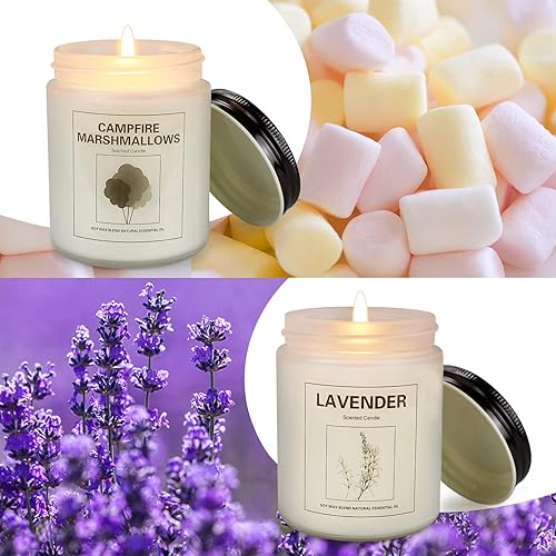 Miniatura 3 de Velas perfumadas para el hogar, paquete de 4 velas perfumadas de regalo para mujeres, juego de velas de cera de soja de 4 x 7.1 onzas, velas de