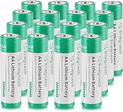 Enegitech Batería de litio AA, 3000 mAh, 1.5 V, doble A, batería de litio para cámara Blink, timbre, cerrojo de bloqueo inteligente, sistema de seguridad no recargable, paquete de 16