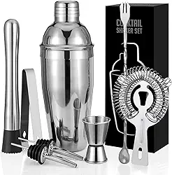 8pcs Kit de Coquetel Profissional, Coqueteleira de 700 ml, Coqueteleira Inox, Kit Bartender, Ideal para Bebidas Mistas, Casa, Bar e Festas