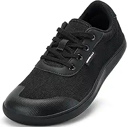 Sapatos femininos com bico largo – Sapatos minimalistas descalços zero drop casual confortável caminhada atlética ampla largura tênis moderno para joanete inchaço fascite plantar pé