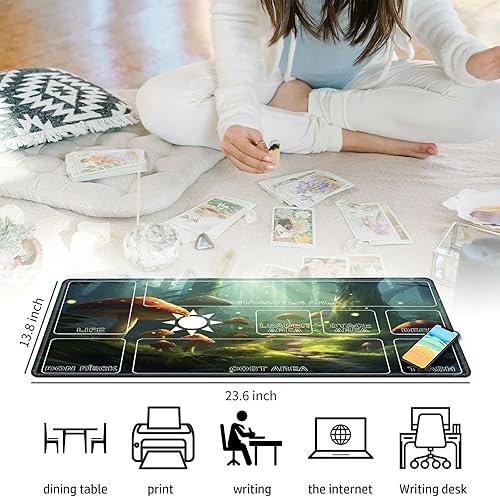 Miniatura 2 de Alfombrilla de mouse para TCG, tapete de juego, 23.6 x 13.8 pulgadas, tapete de juego para MTG RPG CCG, juego de cartas, tapete de mesa perfecto