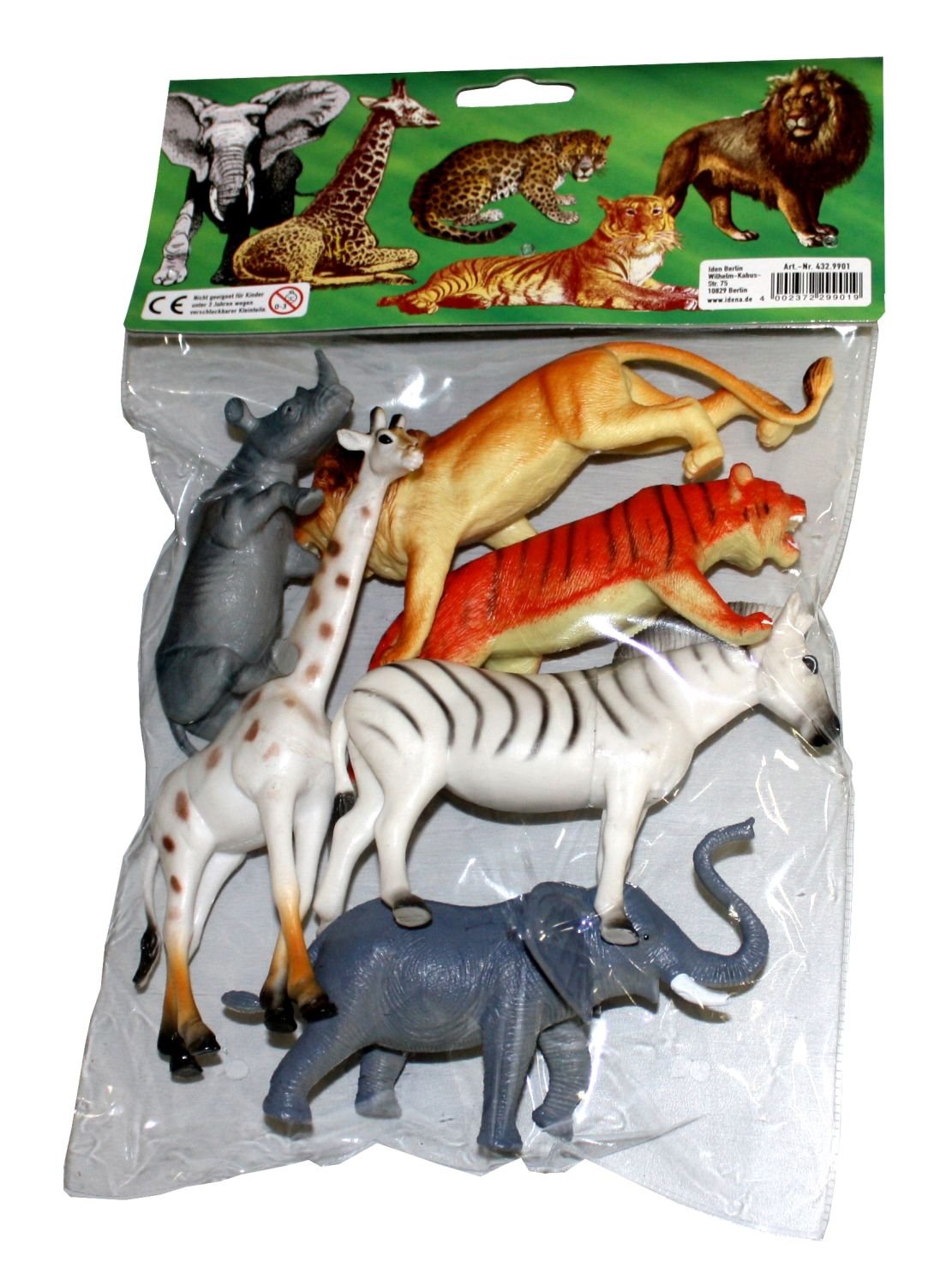Idena Zootiere-Set Mit 6 Figuren – Ca. 15 Cm Große Spieltiere Für Kinder Ab 3 Jahren