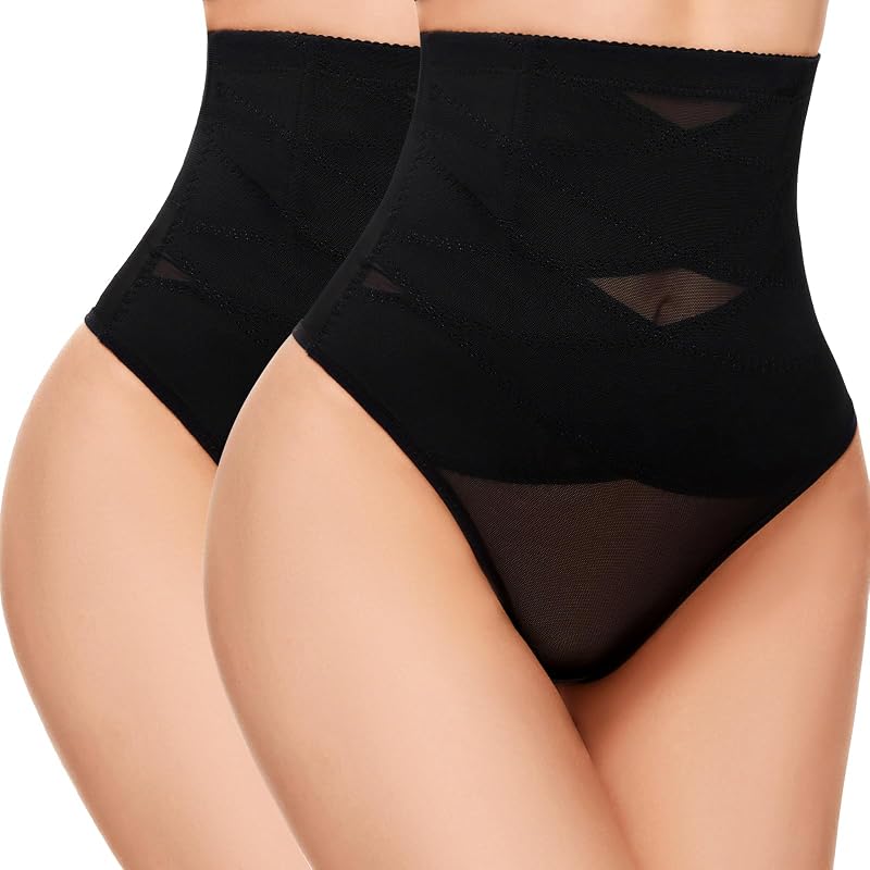 SIMIYA Thong Shapewear Tummy Control for Women High Waist Body Shaper Panty
