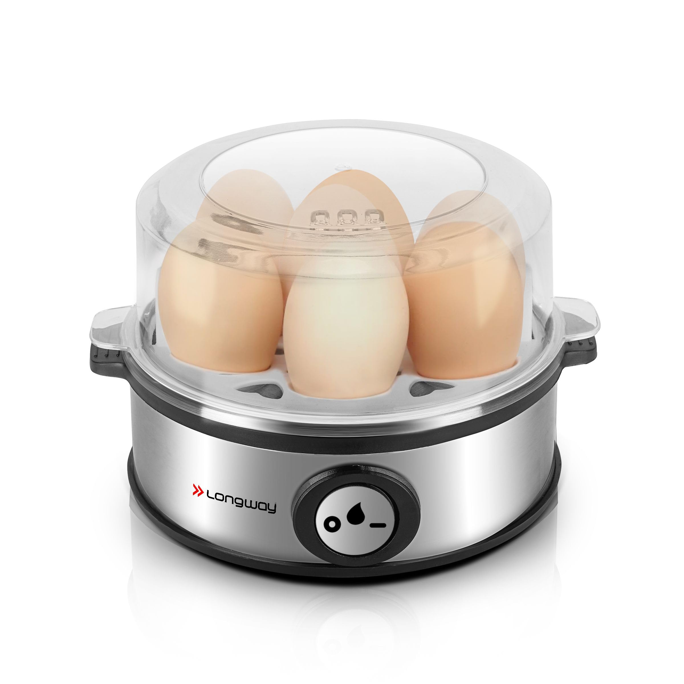 Longway Champ 350 Watt Stainless Steel Egg Boiler/Cooker for Steaming, Cooking & Boiling 3 Boiling Modes Sof, Medium, Hard (Boil Upto 7 Eggs, Silver)-picture-25