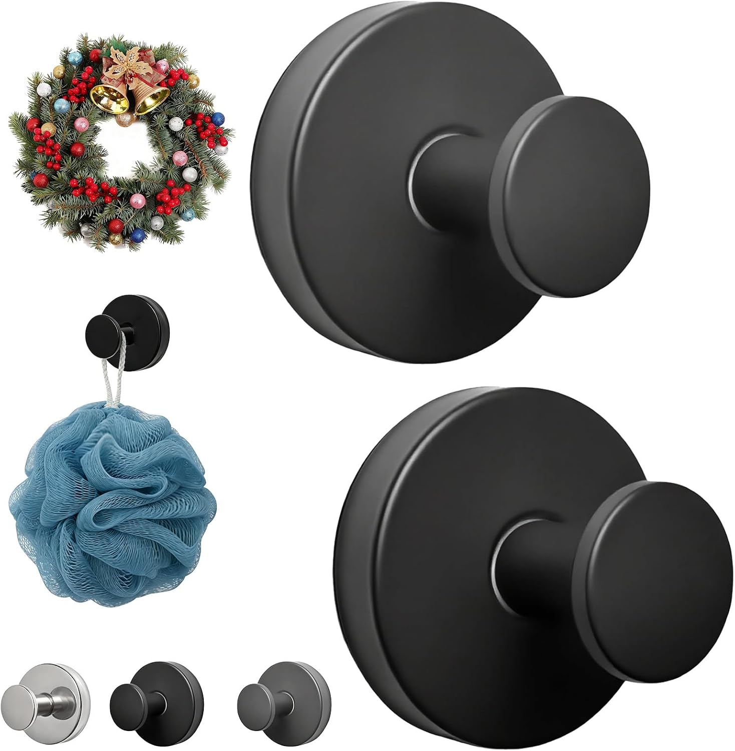 Wreath Hangers for Front Door Metal Suction Cup Hooks 2 Pack Removable Towel Hooks for Bathrooms Cup Hooks for Glass Window
