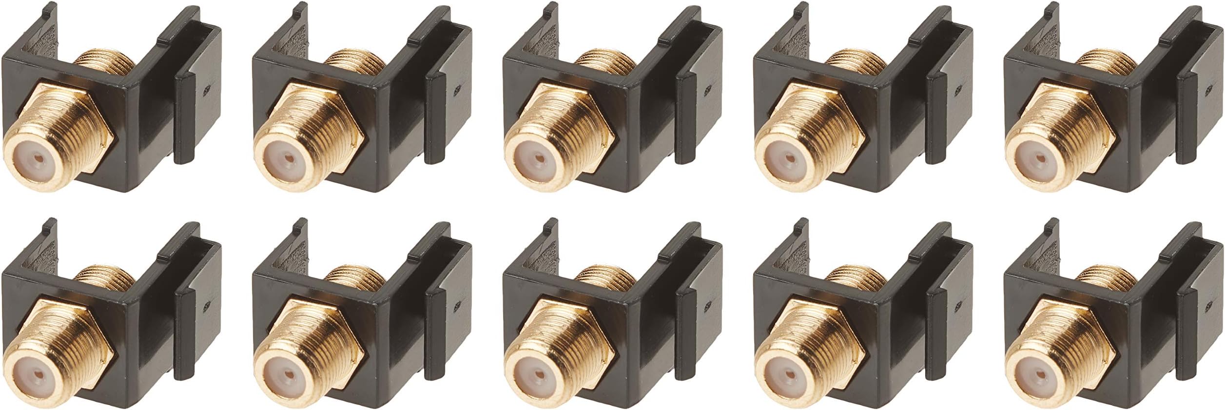 2 Connecteurs Couplers F Femelle Pour Prise Keystone - Noir, Pour Câble Coaxial
