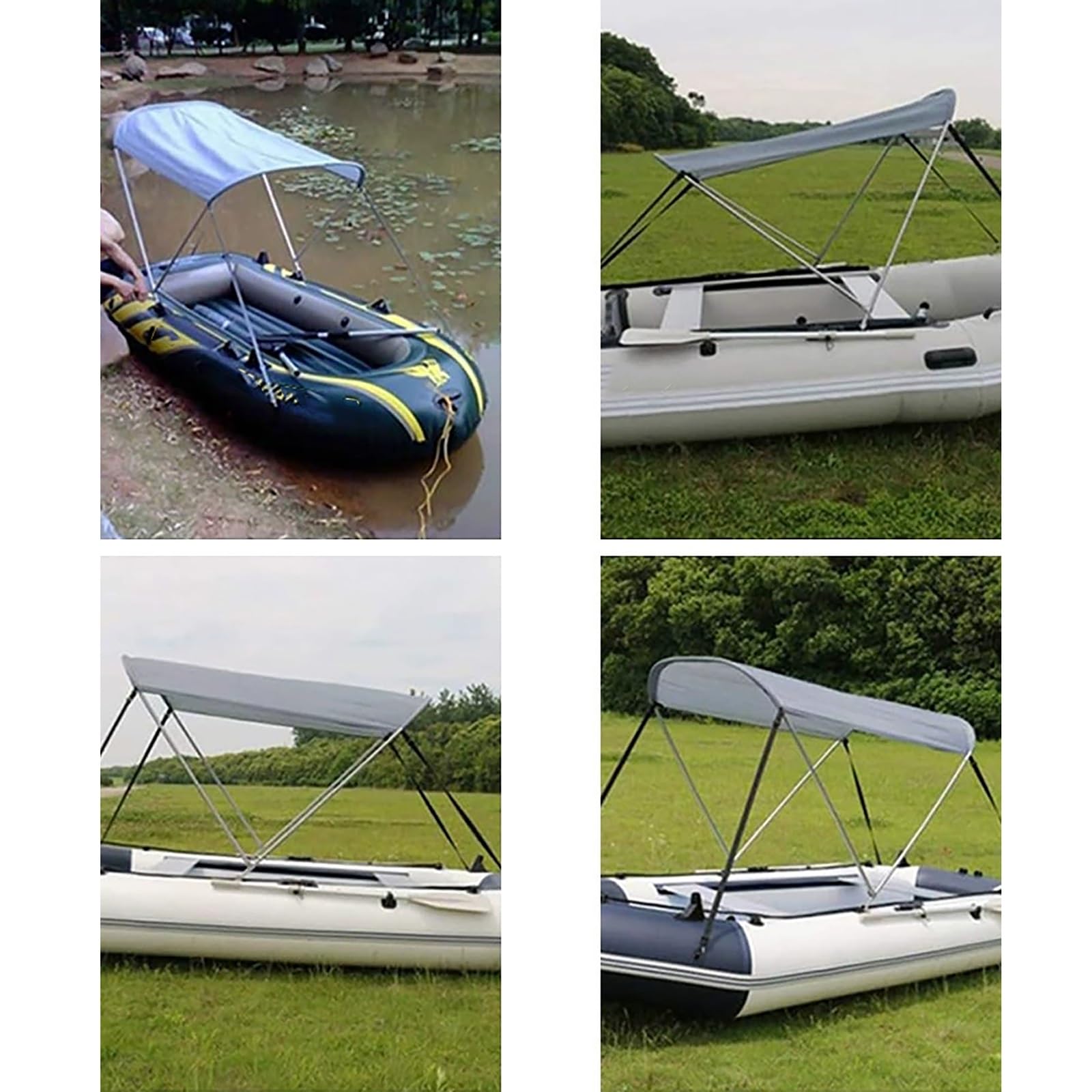 Tendalini Bimini per Barche, Copertura Barca con 2 Tendalini Parasole a Prua con Telaio in Alluminio, Dimensioni: 160 cm x 120 cm x 110 cm