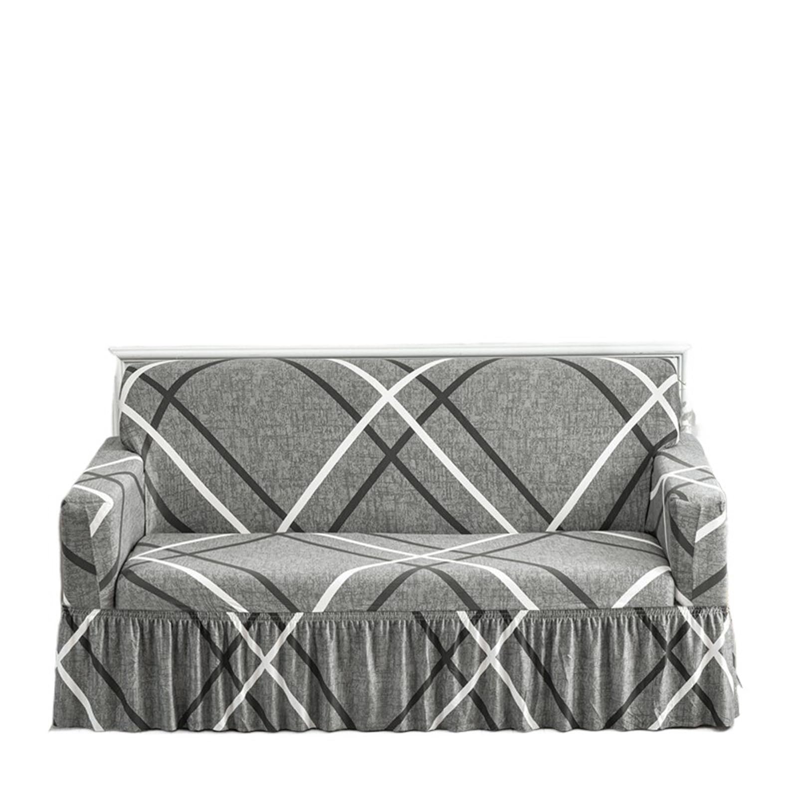 SUBLXPoten Sofa Cover with Skirt Sofa Cover with Skirt Washable Elastic Stretchable Easy Fit Universal Furniture Protector(Color 22,3-seater(190-230cm))