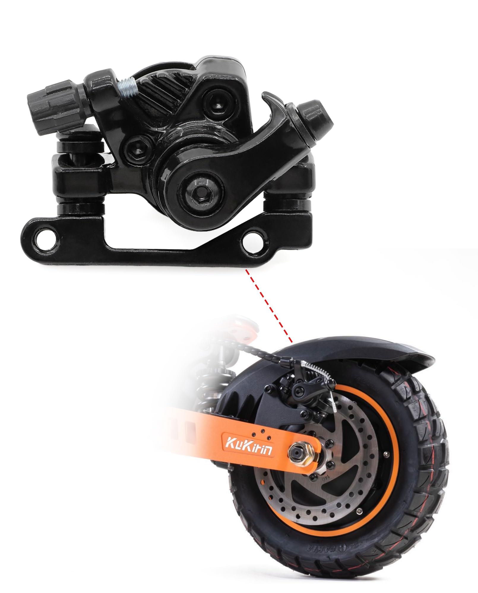 airwak Disc Brake Caliper Compatible with KuKirin G2 Max / G2 Pro Kiskscooter Electric Scooter Mechanical Disc Brake Caliper in Aluminium Alloy with Brake Pads, Original Accessories