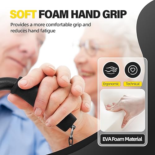 Vista 2 de BeneCane Bastón ajustable con mango acolchado suave compensado para hombres y mujeres, base de estabilidad extra ligera, cómoda, ayuda de movilidad